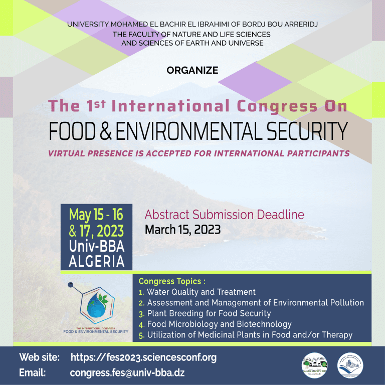 انطلاق استقبال الملخصات للمشاركة في المؤتمر الدولي الأول حول الأمن الغذائي والبيئي